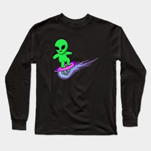 Skiing in space Long Sleeve T-Shirt
